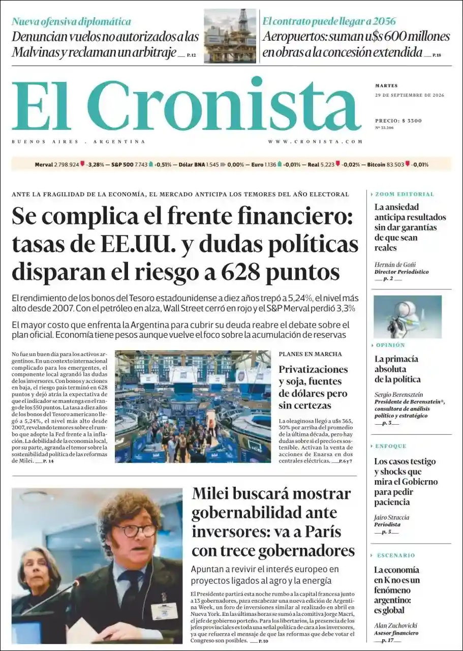 Estudios Max | FM RUTA 66 - Tapa del diario Cronista