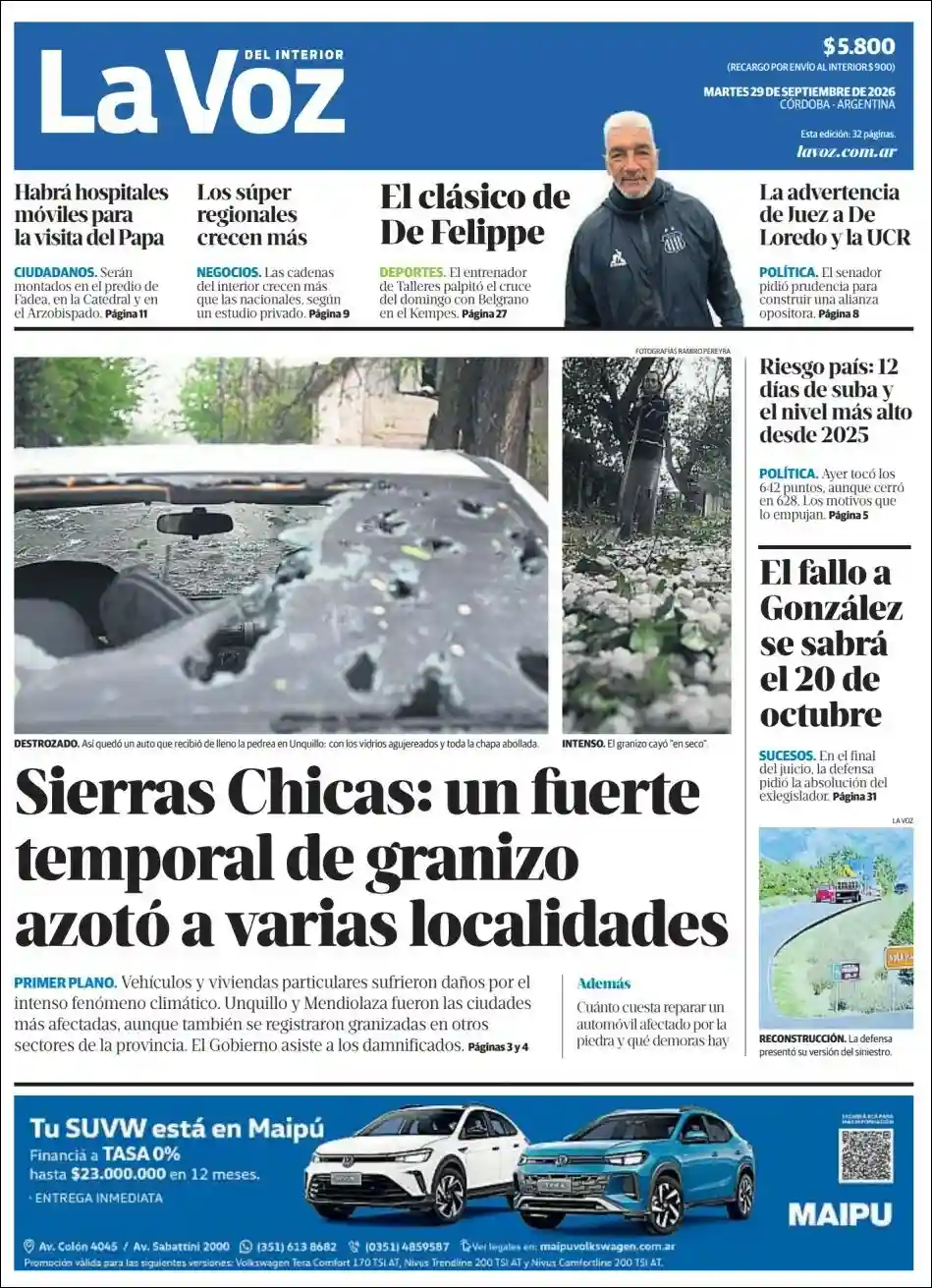 Estudios Max | FM RUTA 66 - Tapa del diario La Voz