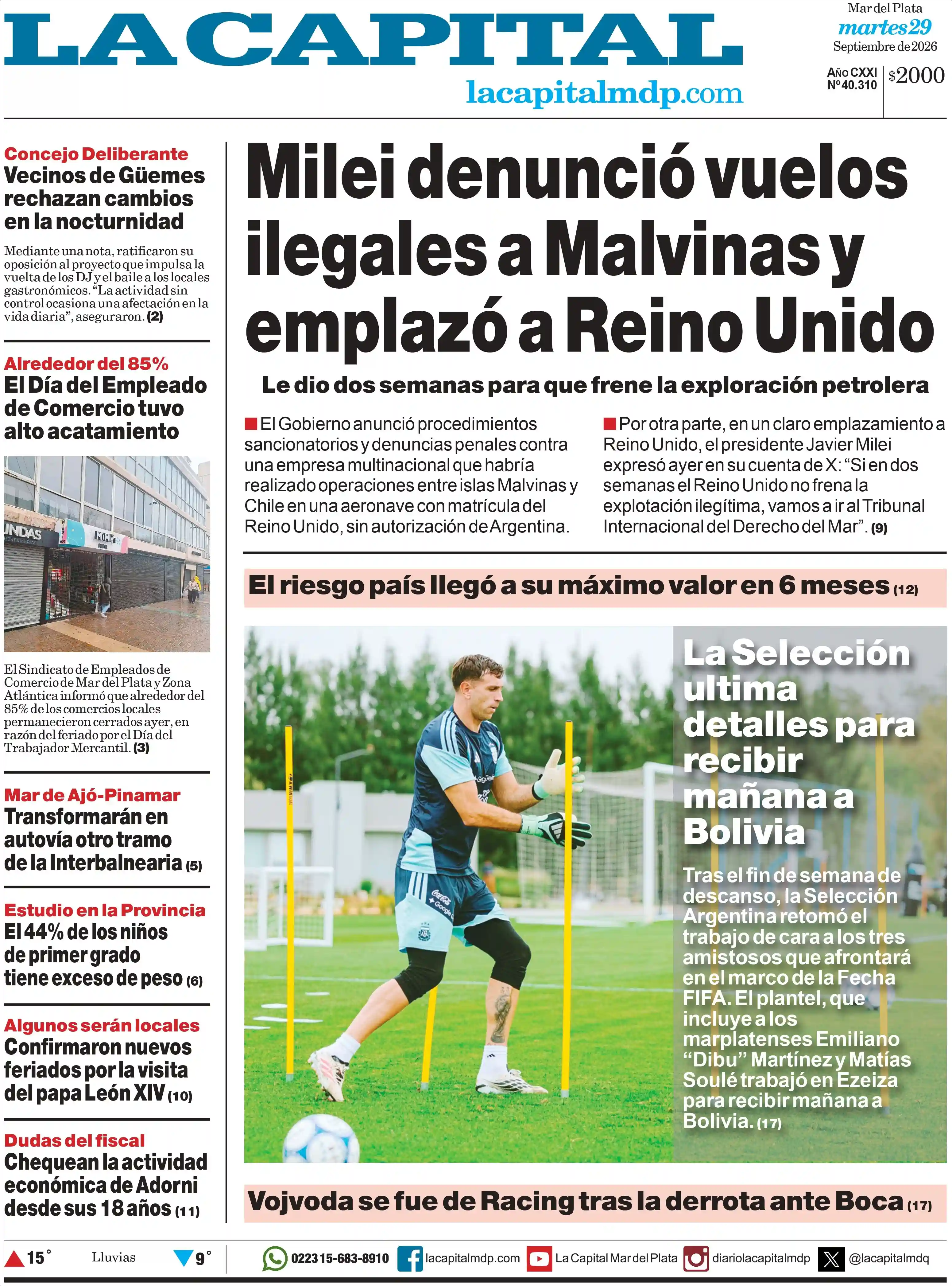 Estudios Max | FM RUTA 66 - Tapa del diario La Capital