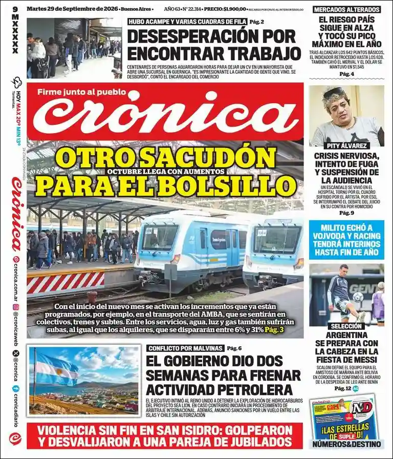 Estudios Max | FM RUTA 66 - Tapa del diario Crónica